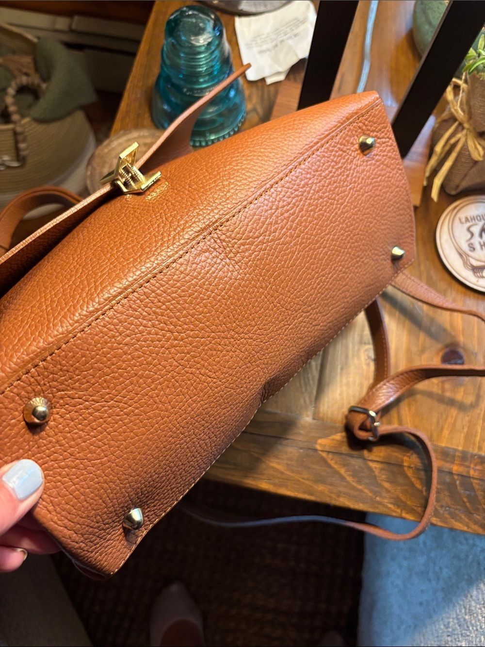 Cheval 100% Genuine Pebbled Leather Crossbody Bag in Brown - Picture 5 of 16